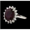 Image 1 : 6.30 ctw Ruby and Diamond Ring - 14KT White Gold