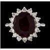 Image 2 : 6.30 ctw Ruby and Diamond Ring - 14KT White Gold