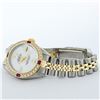 Image 5 : Rolex Ladies 2 Tone 14K MOP & Ruby Diamond Datejust Wriswatch