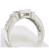 Image 5 : Modern 18k White Gold Princess & Pave Diamond Band Ring in Invisible Setting