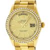 Image 1 : Rolex Mens 18K Yellow Gold 1.0 ctw Channel Set Diamond Day Date President Wristw