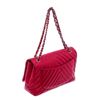 Image 2 : Chanel Red Chevron Quilted Leather Maxi Flap Bag