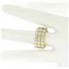 Image 6 : 14kt Yellow Gold 2.52 ctw Wide 3 Row Large Round Diamond Band Ring