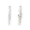 Image 1 : 0.15 ctw Diamond Hoop Earrings - 14KT White Gold