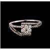 Image 2 : 14KT White Gold 0.53 ctw Diamond Ring