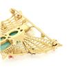 Image 5 : 14k Yellow Gold Open Turquoise Pearl Sapphire Ruby Diamond Butterfly Brooch Pin