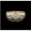 Image 2 : 14KT Yellow Gold 0.18 ctw Diamond Ring