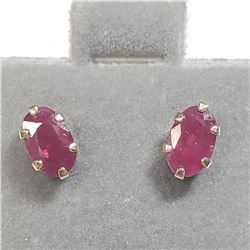 10K Yellow Gold Ruby(1.2ct) Earrings, Made in Canada, Suggested Retail Value $300