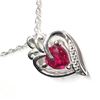 Image 2 : Silver Created Ruby 20" Necklace, Suggested Retail Value $100