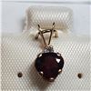 Image 1 : 10K Yellow Gold Garnet 1Ct And White Topaz Pendant, Suggested Retail Value $100