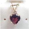 Image 3 : 10K Yellow Gold Garnet 1Ct And White Topaz Pendant, Suggested Retail Value $100