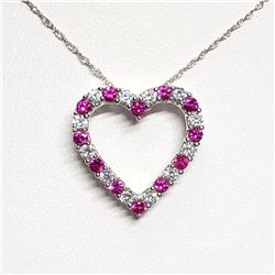 Silver Created Pink Sapphire 20" Necklace, Suggested Retail Value $100