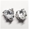 Image 1 : 14K White Gold Cubic Zirconia (4Mm) (0.46Gm) 10Kt Backs Earrings, Made in Canada, Suggested Retail V