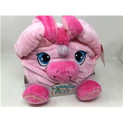 Lunch Pets Plush Lunch Box- Pink unicorn