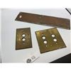 Image 2 : Heavy copper doorpush plate plus two vintage lightswitch covers