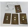 Image 1 : Four antique heavy brass lightswitch covers 1930's