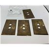Image 2 : Four antique heavy brass lightswitch covers 1930's