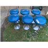Image 1 : Six vintage blue bar/café stools