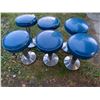 Image 3 : Six vintage blue bar/café stools