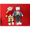 Image 1 : Knitted Rupert & Badger dolls 17" tall