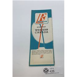 NOS Royalite oil map western Canada 1955