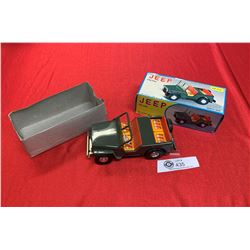 Vintage jeep friction toy in original box