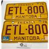 Image 1 : Pair of 1976 Manitoba license plates