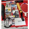 Image 2 : Wii with four conrollers with 6  games and sports accessories baeball bats, golf club, guns,Tennis r