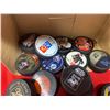 Image 3 : Box of vintage hockey pucks glasses and mugs