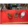 Image 4 : Shelf lot Three glass coal oil lanterns
