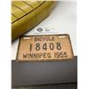 Image 2 : Vintage gold flake bannana seat and winnipeg 1955 bicycle License Plate