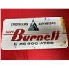 Image 1 : Vintage Burenett and Associates surveyors tin sign 18" x 9"