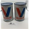 Image 1 : Two vintage Valvoline motor oil 1L cans