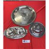 Image 1 : very nice silver plate cream and sugar butter and tray