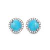 Image 1 : 4.05ct Turquoise 14 K White Gold Earrings