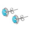 Image 2 : 4.05ct Turquoise 14 K White Gold Earrings