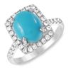 Image 1 : 2.59ct Turquoise 14 K White  Gold Ring