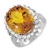 Image 1 : 11.41ct Yellow Topaz 14 K White  Gold Ring