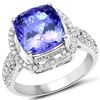 Image 1 : 5.8ct Tanzanite 14K White Gold Ring