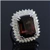 Image 2 : 19.83ct Bi-color Tourmaline 14k White Gold Ring