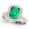 Image 1 : 1ct Emerald 14K White Gold Ring 3.88gm