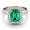 Image 2 : 1ct Emerald 14K White Gold Ring 3.88gm
