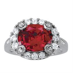 4ct Ruby 14K White Gold Ring 5.48gm