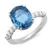 Image 1 : 4.92ct Blue Topaz 14 K White  Gold Ring