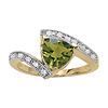 Image 1 : 1ct Green Tourmaline 14K Yellow Gold Ring 3.75gm