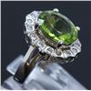 Image 2 : 5.23ct Peridot 14K White Gold Ring