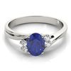 Image 1 : 3ct Sapphire 14K White Gold Ring 2.77gm