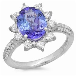 2.53ct Tanzanite 14 K White Gold Ring