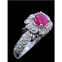 1.01ct Ruby 14K White Gold Ring