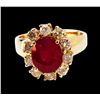 Image 3 : 3CT Natural BURMA RUBY 14K R/G RING